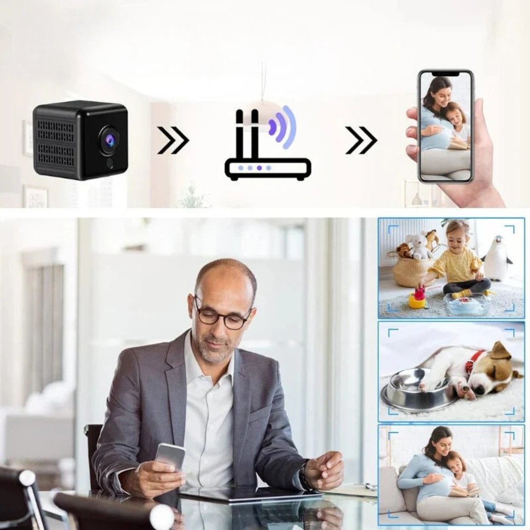 Trådlös Minikamera med Wifi, Uppladdningsbar, 1080 HD