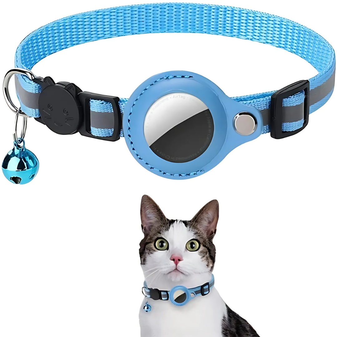 Katthalsband med GPS-hållare och Reflekterande Design