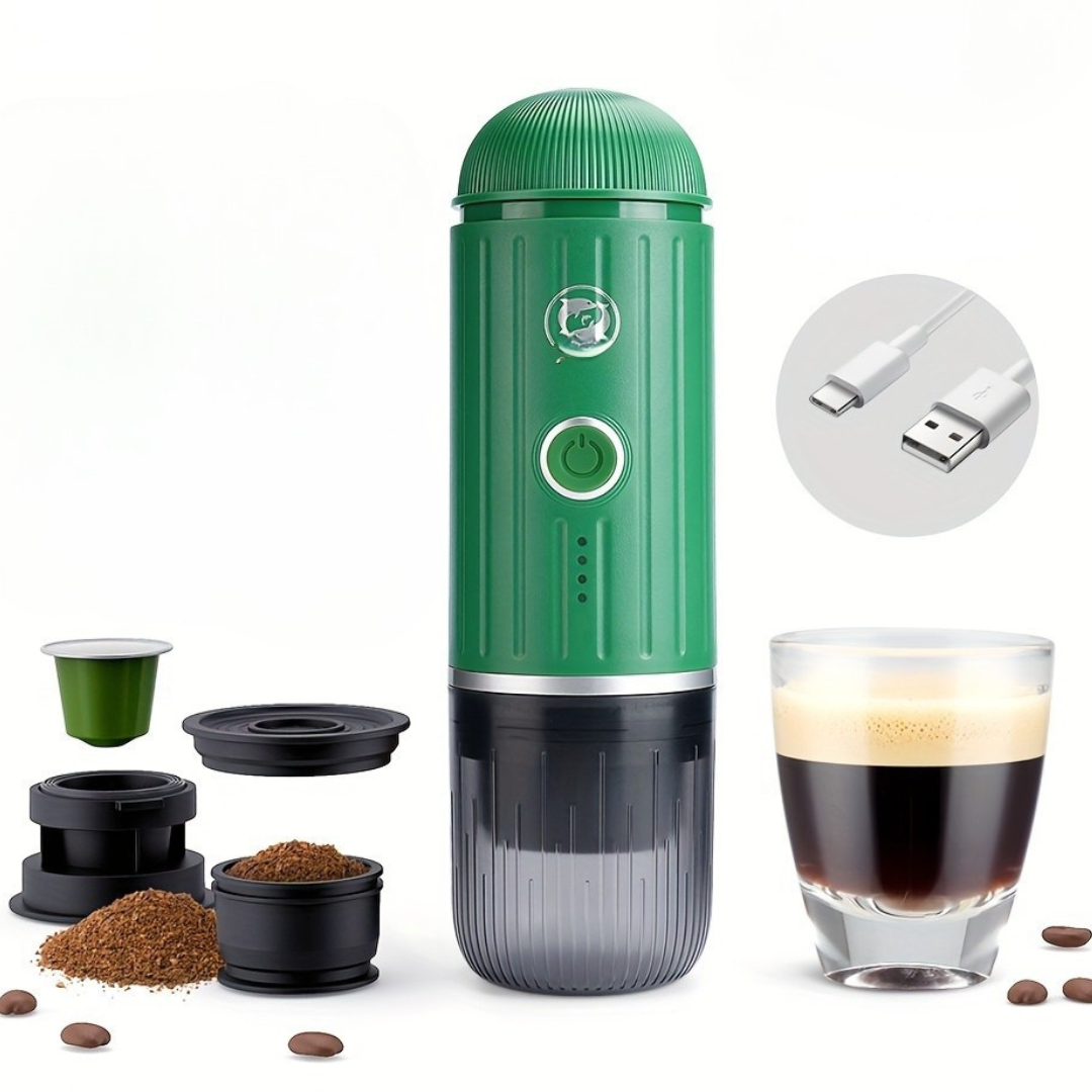 Bärbar espressomaskin med USB-laddning och snabb uppvärmning