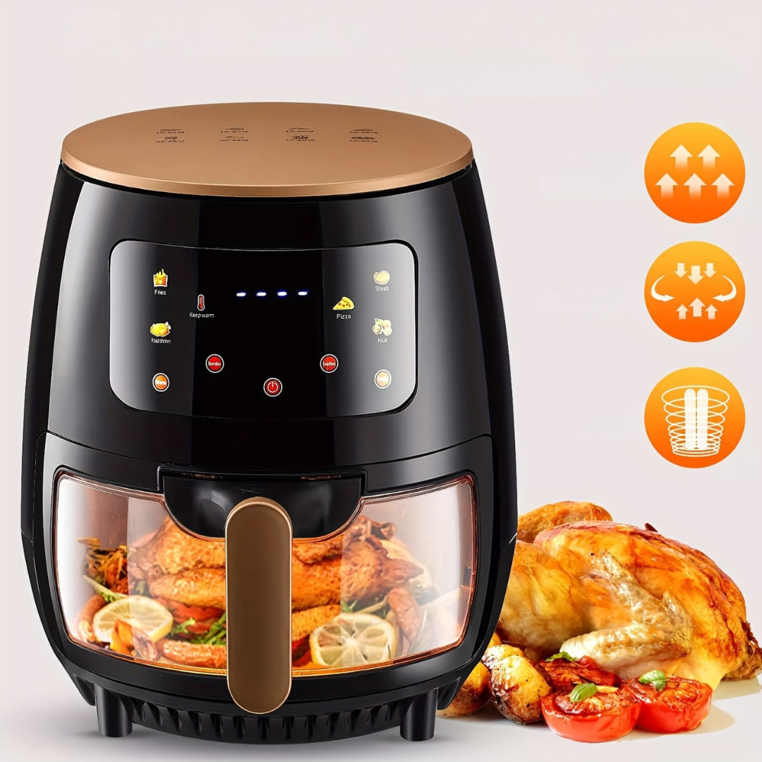 Stor Digital Airfryer i Rustfrit Stål - Sund Madlavning