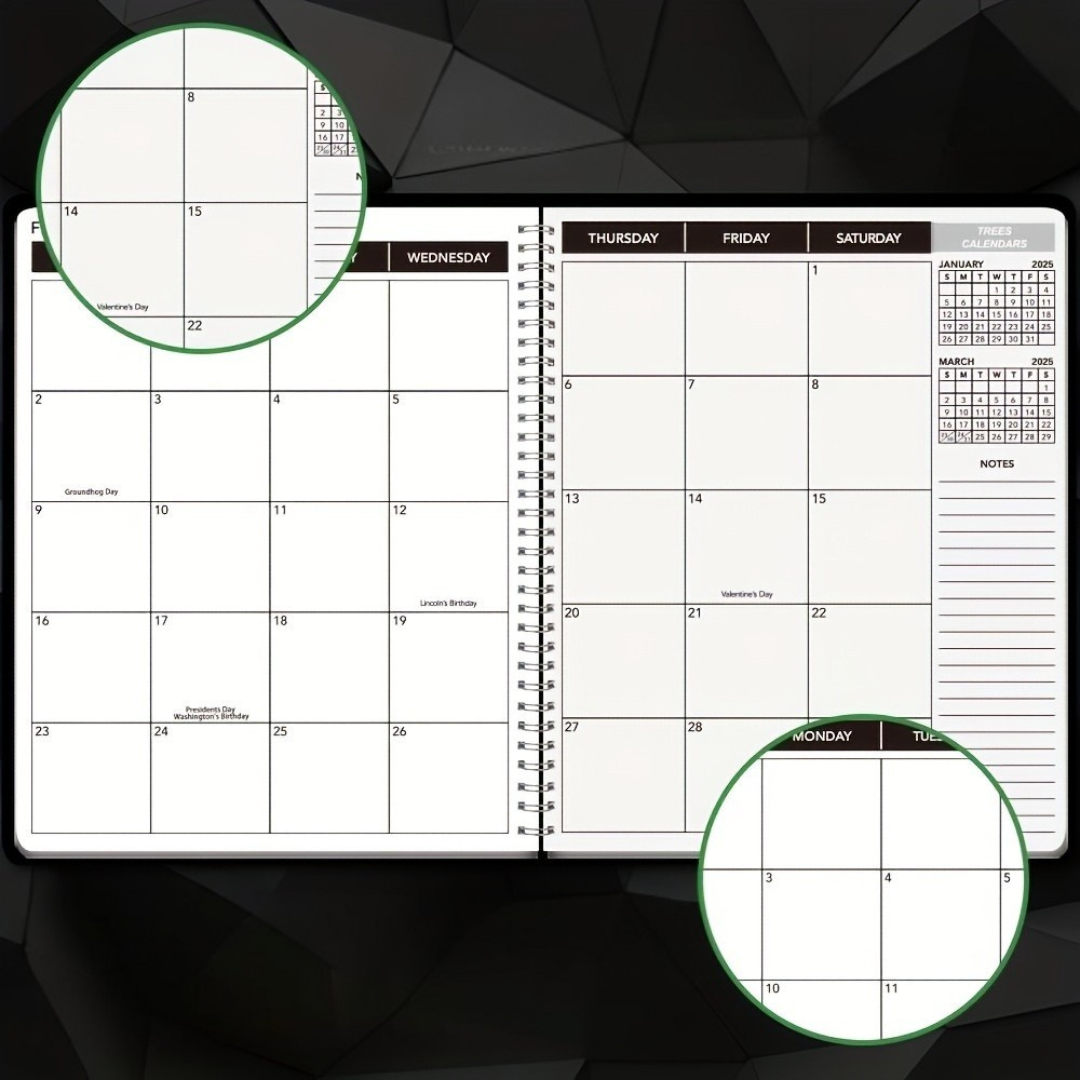 Elegant Månadskalender med Spiralrygg för Effektiv Planering