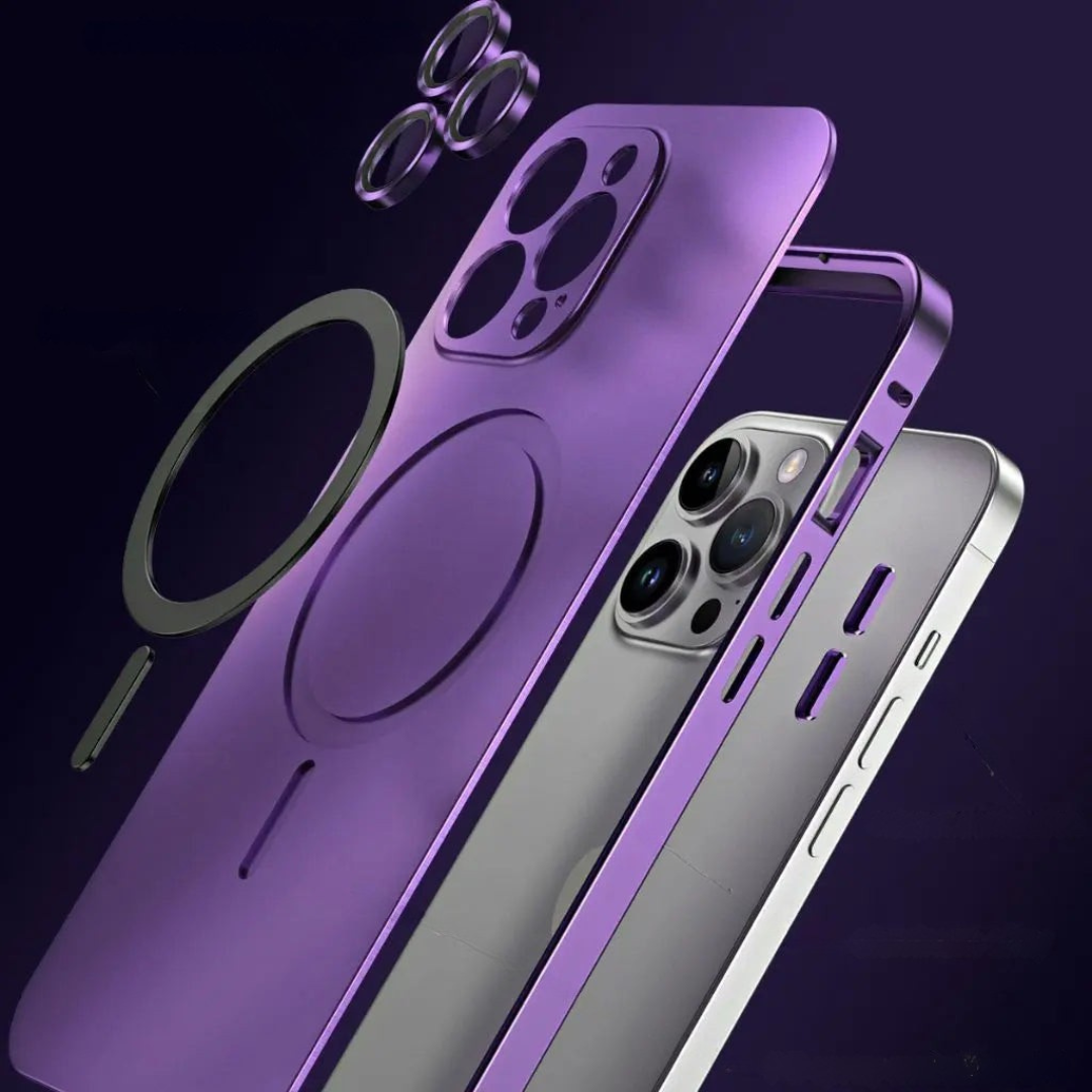 Elegant Magnetisk Metal Cover til iPhone - Slankt og Beskyttende