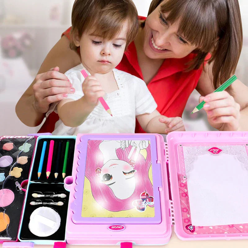 Kreativt Makeup- og Tegnesæt til Børn - Tryg Leg og Læring