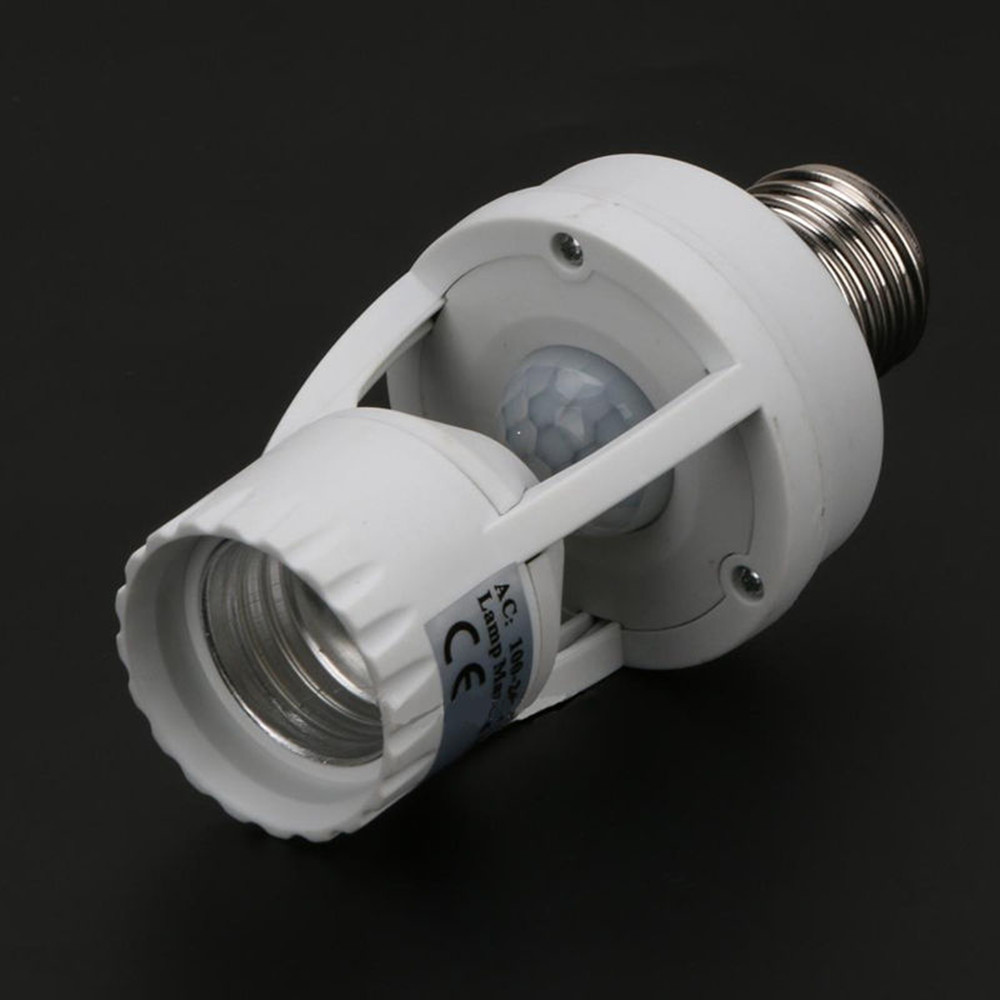 360 Rotating Motion Sensor Stikkontakt Switch Led Pære Base