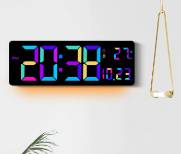 Digital Väggklocka LumiWall – Stor, Färgrik och Lättläst