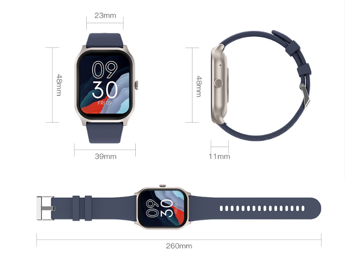 Smartwatch med stor skärm och avancerad hälsoövervakning