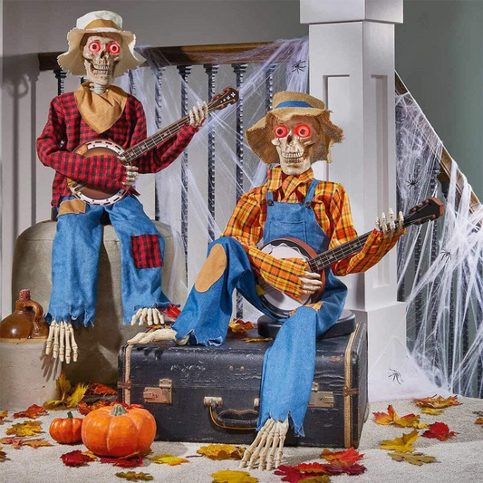 Lydeaktiveret Halloween Dekoration med Musik og Lys - Animations Skeletter