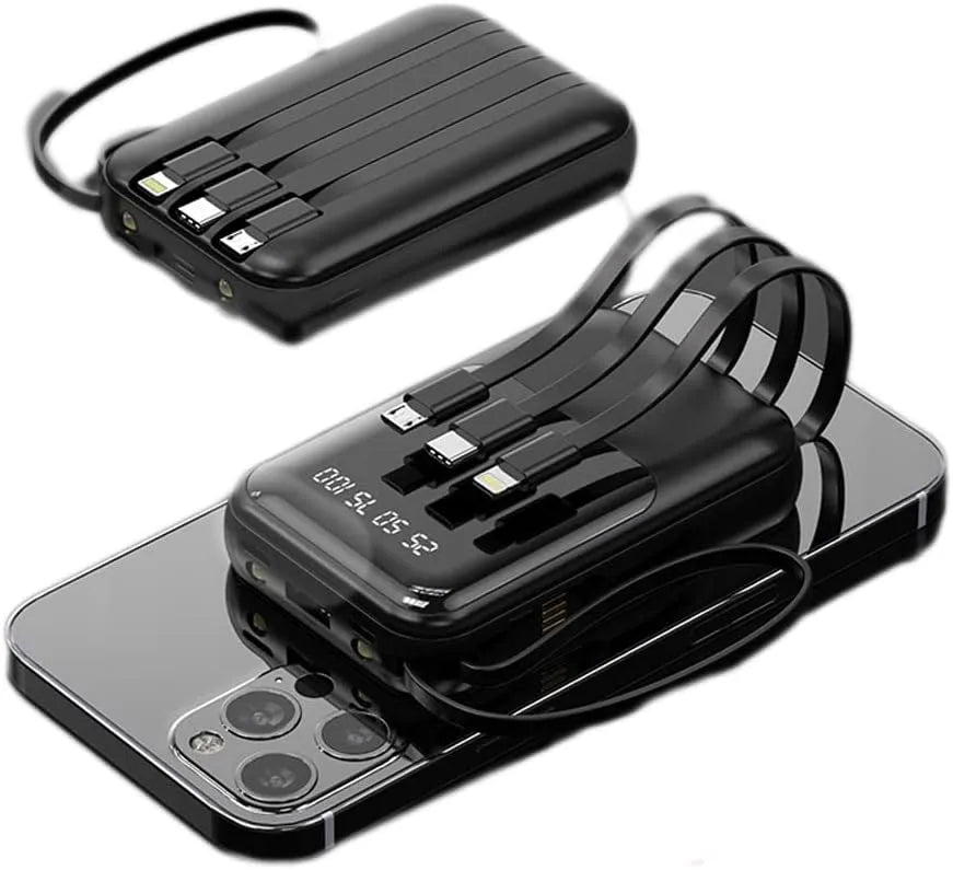 Kompakt Powerbank 10000mAh med Hurtigopladning & LED Display