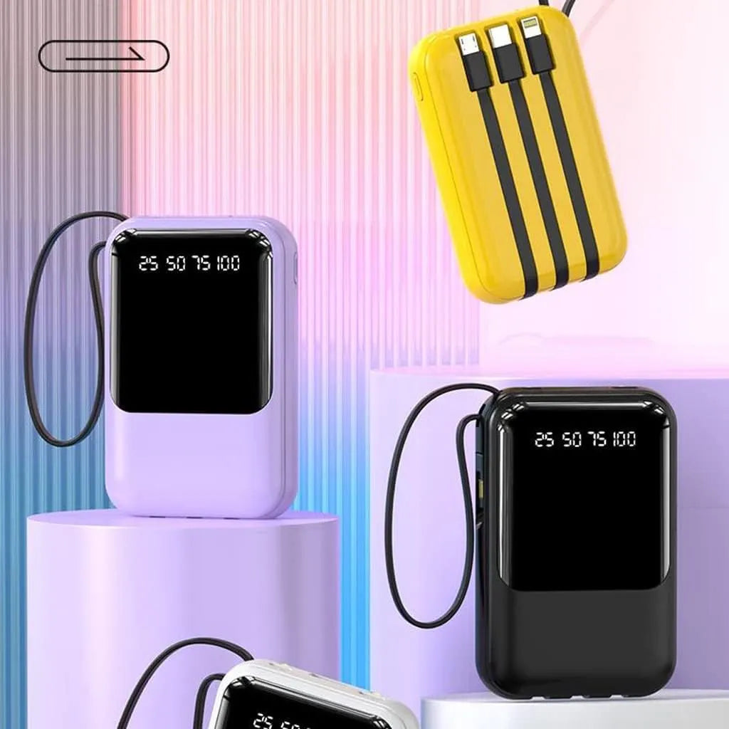 Kompakt Powerbank 10000mAh med Hurtigopladning & LED Display