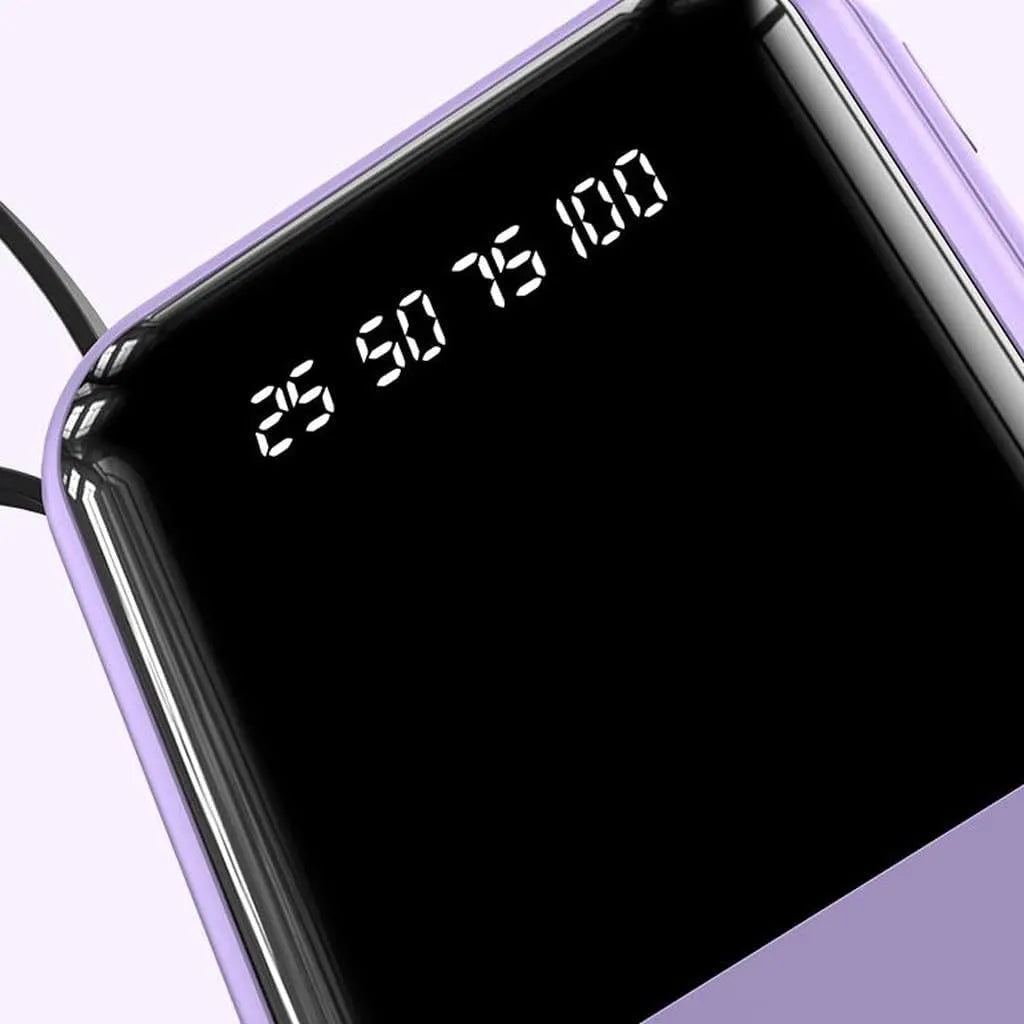 Kompakt Powerbank 10000mAh med Hurtigopladning & LED Display