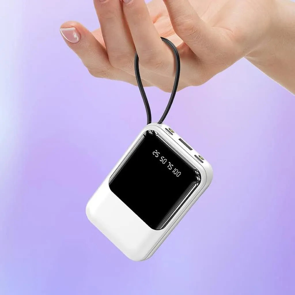 Kompakt Powerbank 10000mAh med Hurtigopladning & LED Display