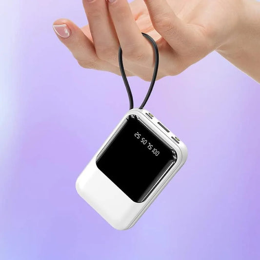 Kompakt Powerbank 10000mAh med Hurtigopladning & LED Display
