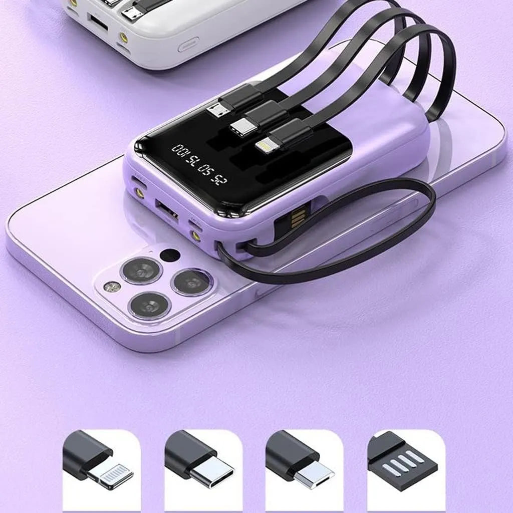 Kompakt Powerbank 10000mAh med Hurtigopladning & LED Display