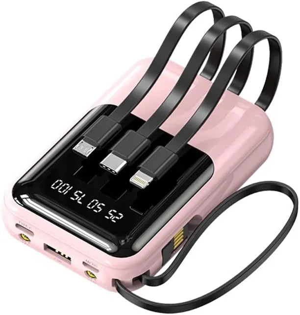 Kompakt Powerbank 10000mAh med Hurtigopladning & LED Display