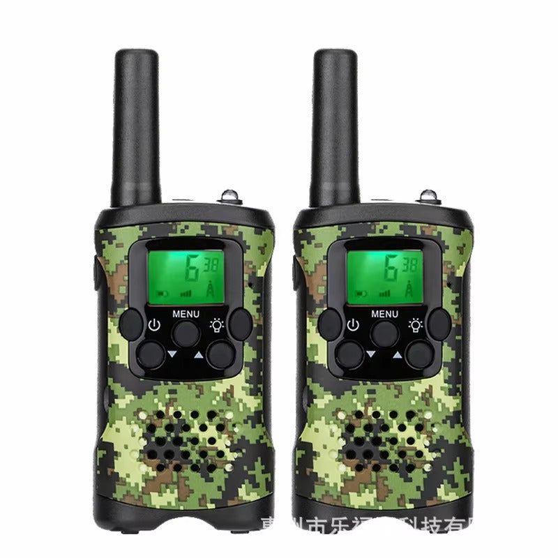 Äventyrliga Walkie Talkies för barn | 22 kanaler | 5 km räckvidd | Skogskamouflage