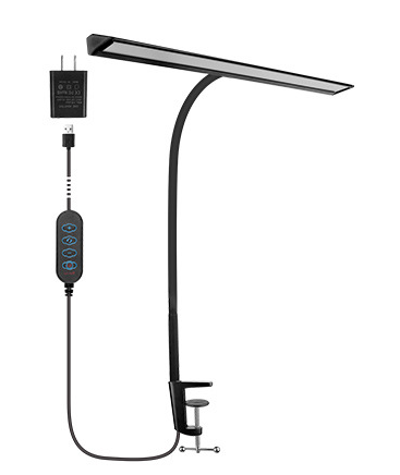 Justerbar LED Bordlampe med Dobbelt Hoved og Effektiv Belysning