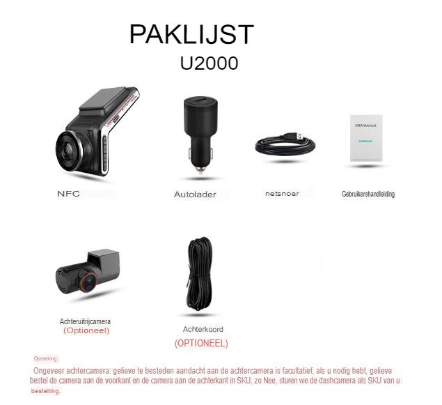 4K Dashcam med dobbelt kamera til overvågning døgnet rundt