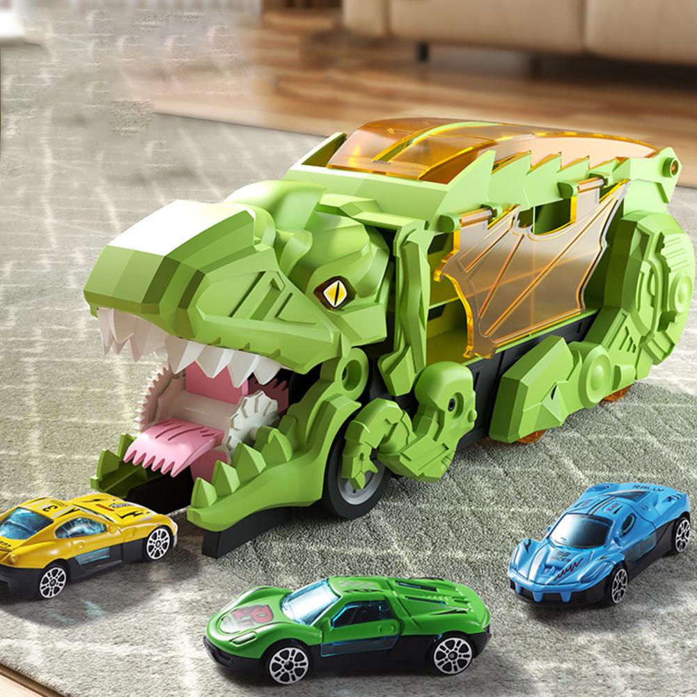 Dinosaur Biltransport: Magisk Leksak med Dubbel Racerbilbana