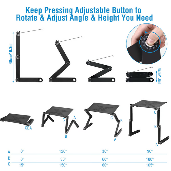 Ergonomisk Laptop Støtte med 360° Justering – WorkEase