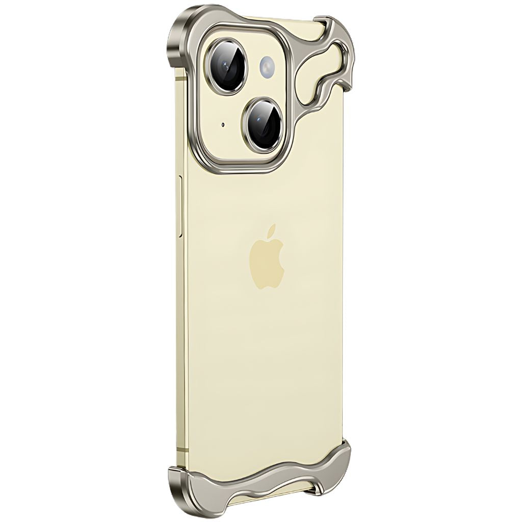 Minimalistisk stødabsorberende iPhone-cover med aluminiumsramme