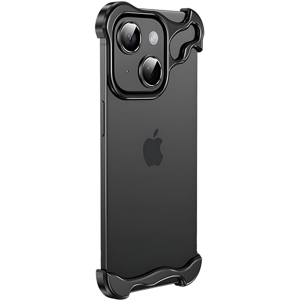 Minimalistisk stødabsorberende iPhone-cover med aluminiumsramme