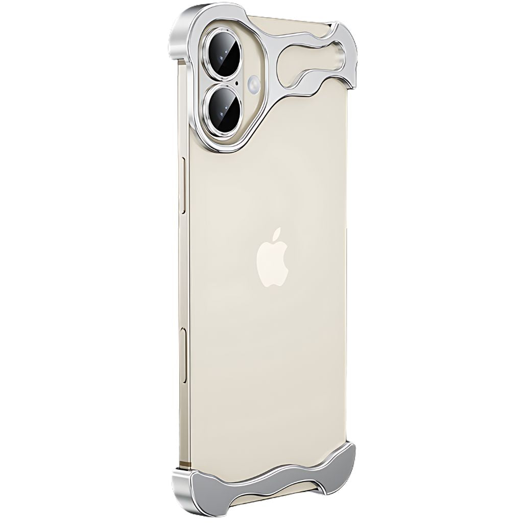 Minimalistisk stødabsorberende iPhone-cover med aluminiumsramme