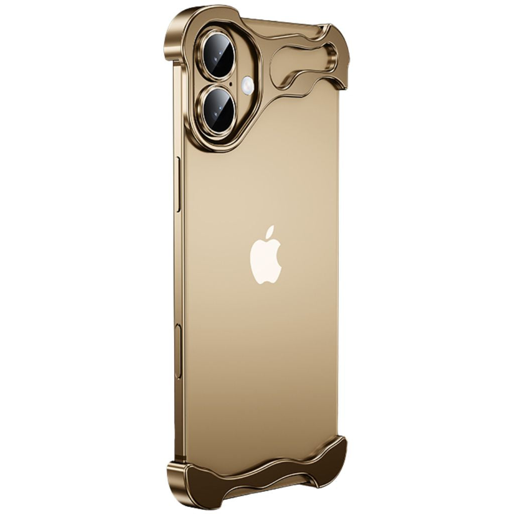 Minimalistisk stødabsorberende iPhone-cover med aluminiumsramme