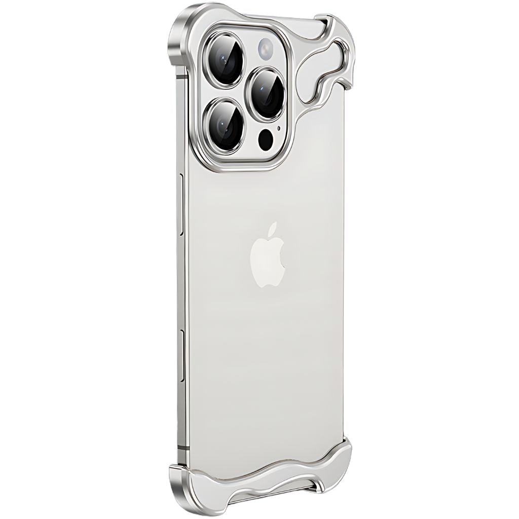 Minimalistisk stødabsorberende iPhone-cover med aluminiumsramme