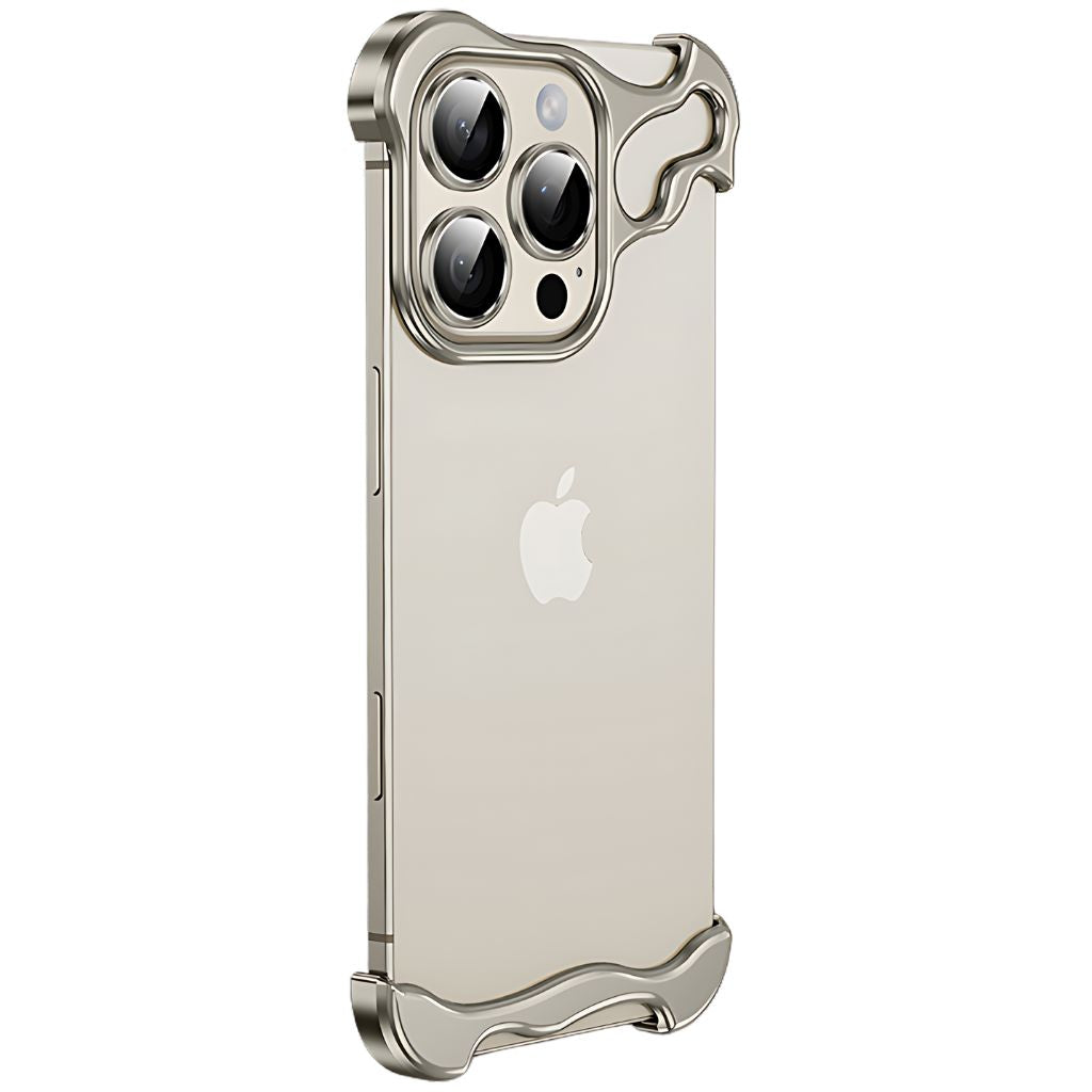 Minimalistisk stødabsorberende iPhone-cover med aluminiumsramme
