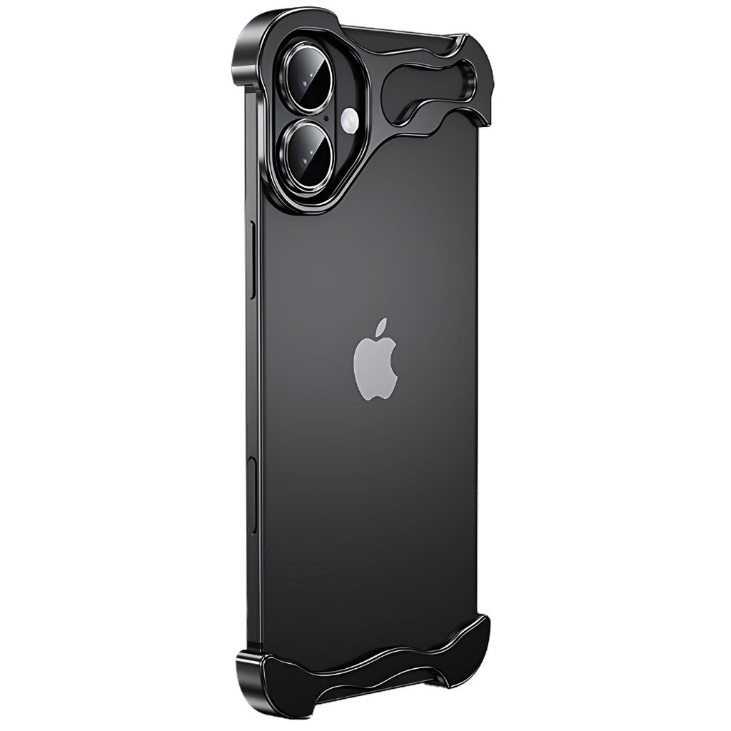 Minimalistisk stødabsorberende iPhone-cover med aluminiumsramme