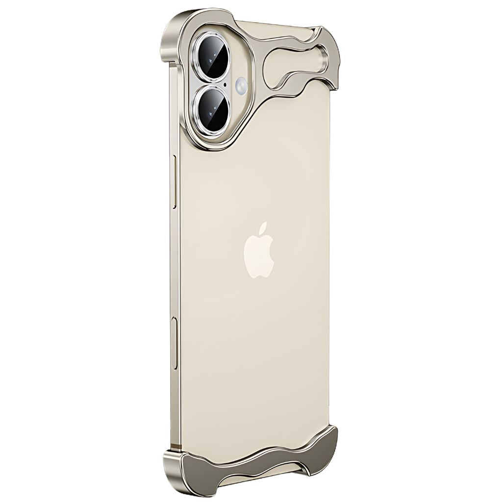 Minimalistisk stødabsorberende iPhone-cover med aluminiumsramme