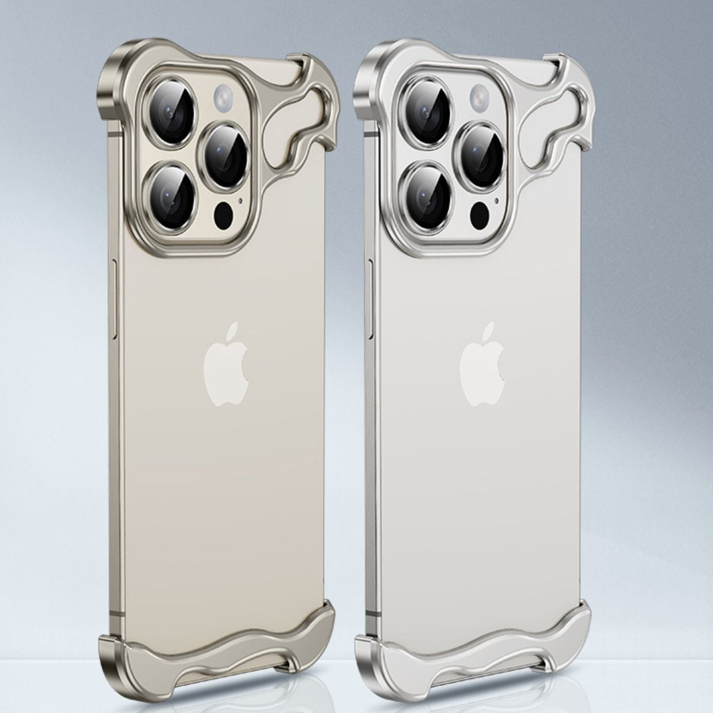 Minimalistisk stødabsorberende iPhone-cover med aluminiumsramme
