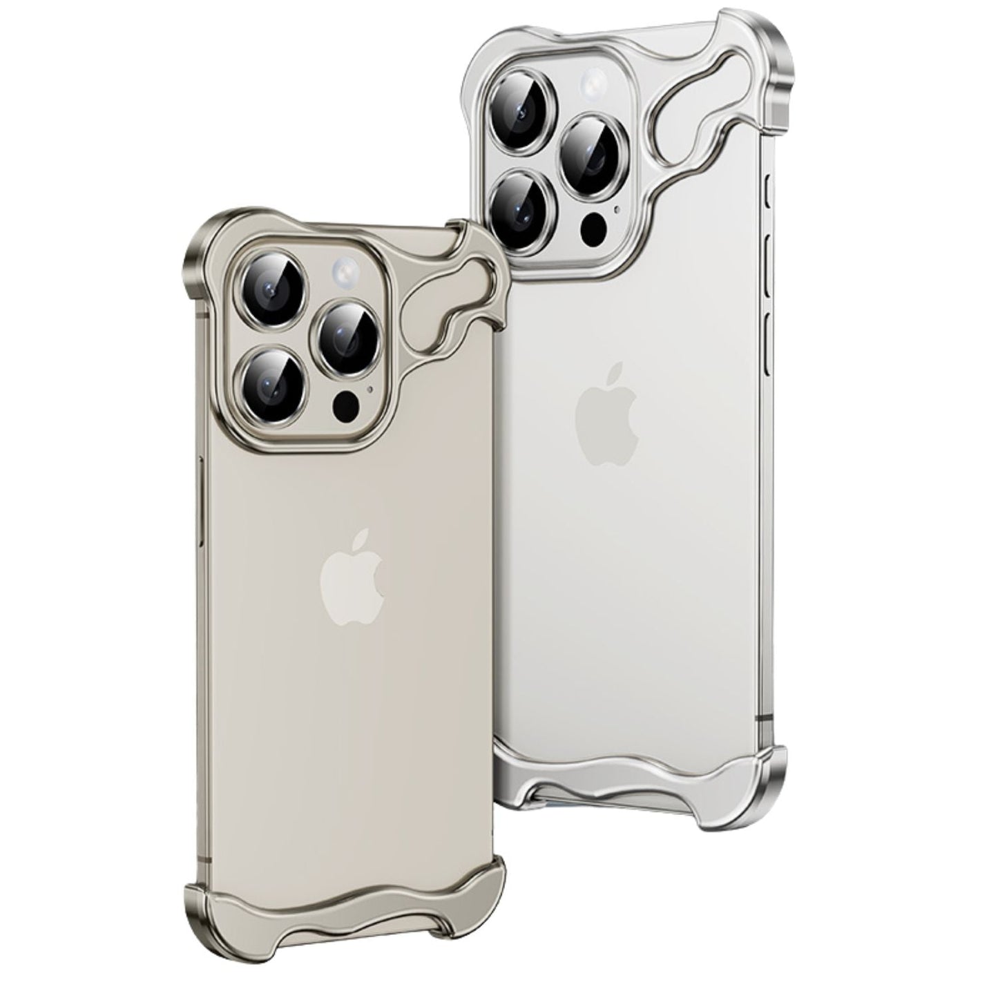 Minimalistisk stødabsorberende iPhone-cover med aluminiumsramme
