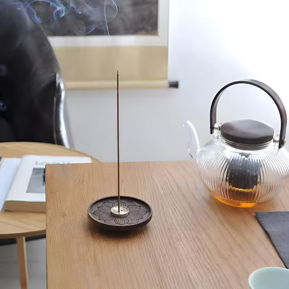 Stilfull Rökelsehållare i Trä och Koppar - För Zen och Harmoni