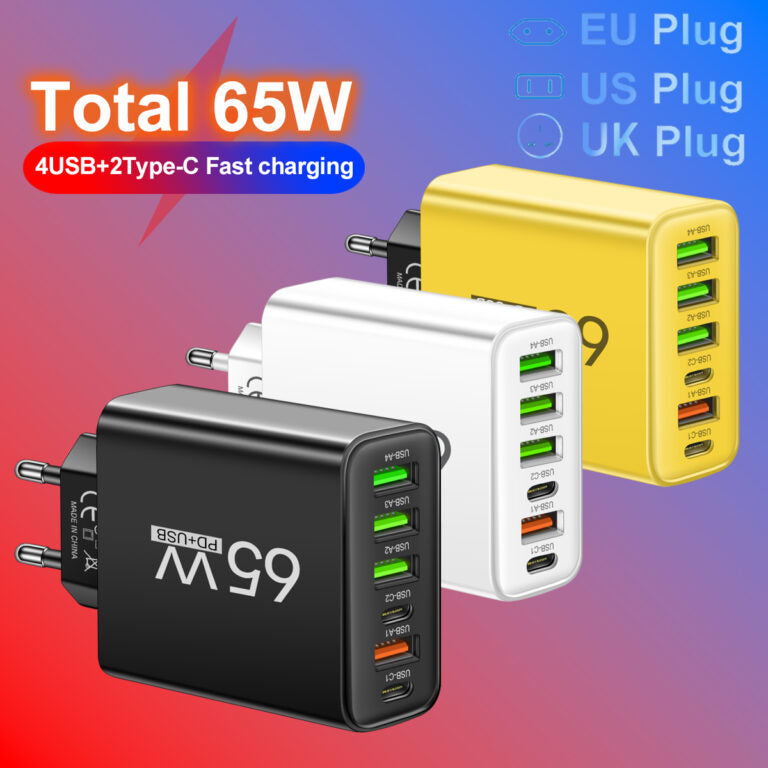 MultiSmart Lader med 65W – Hurtig og Effektiv til Flere Enheder