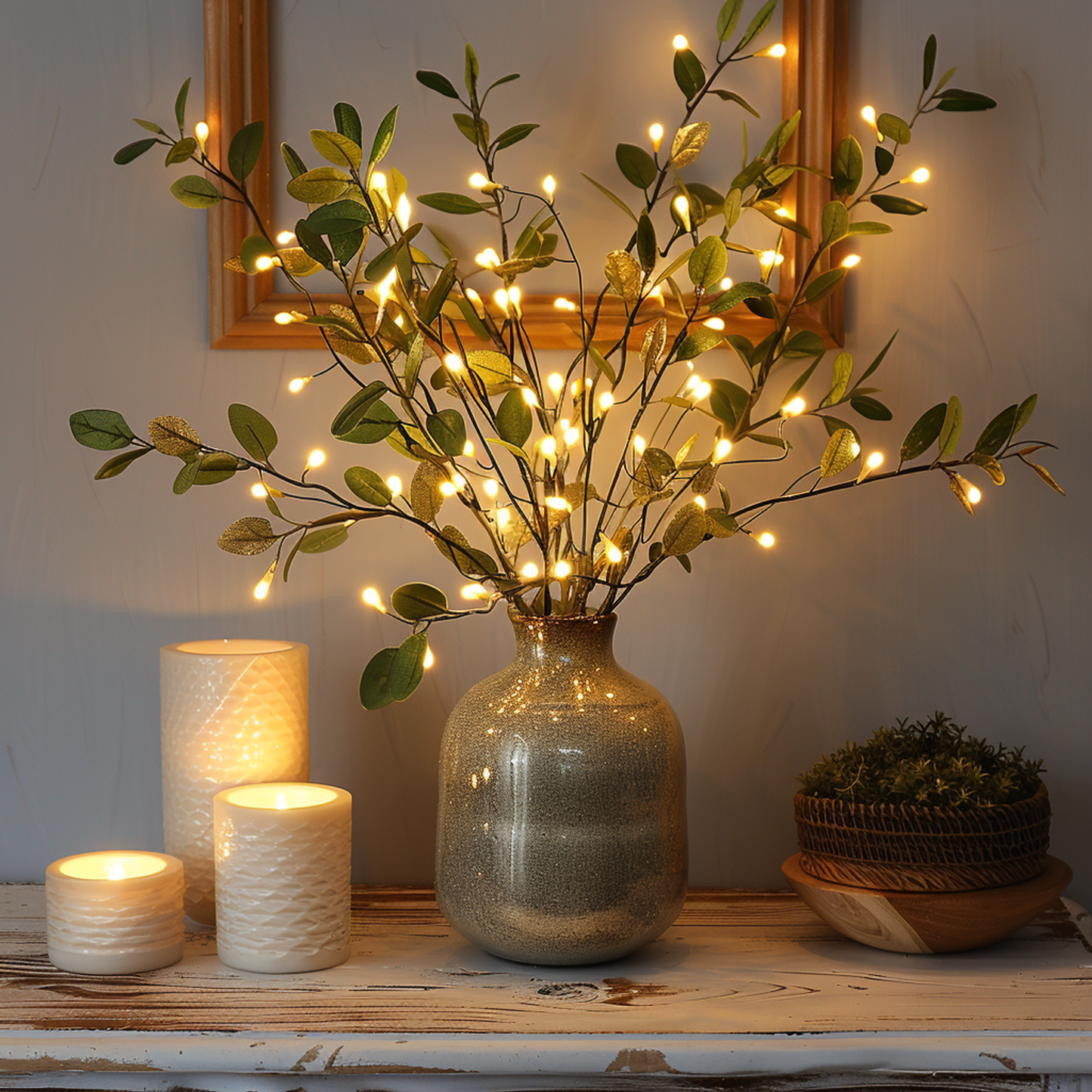 LED Lyskæde med Olivengren Design