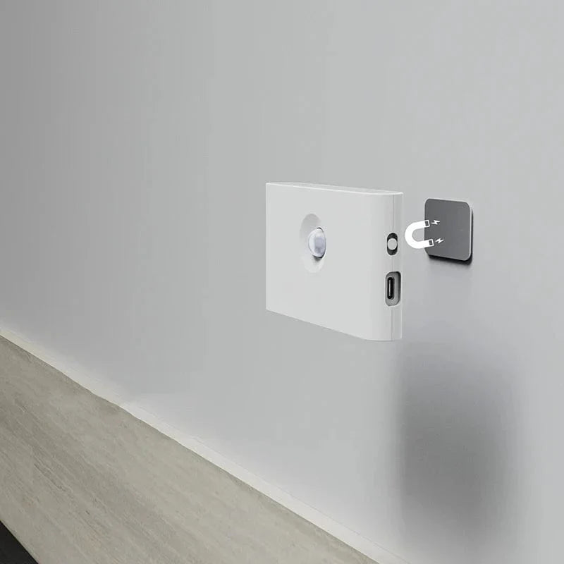 Trådløs LED Natlampe med Bevægelsessensor – Nem Montering