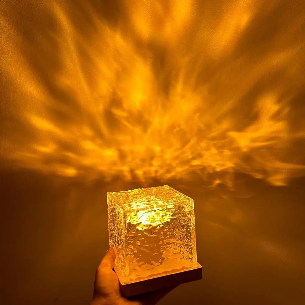 Stilren Glasbordslampa med 16 Färger och Naturlig Träbas