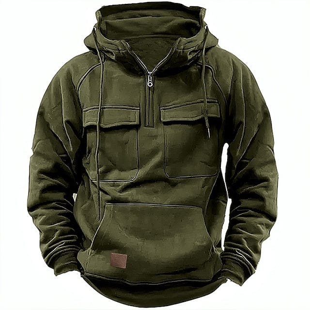 Hoodie til mænd med fleecefor og hætte til vinterbrug