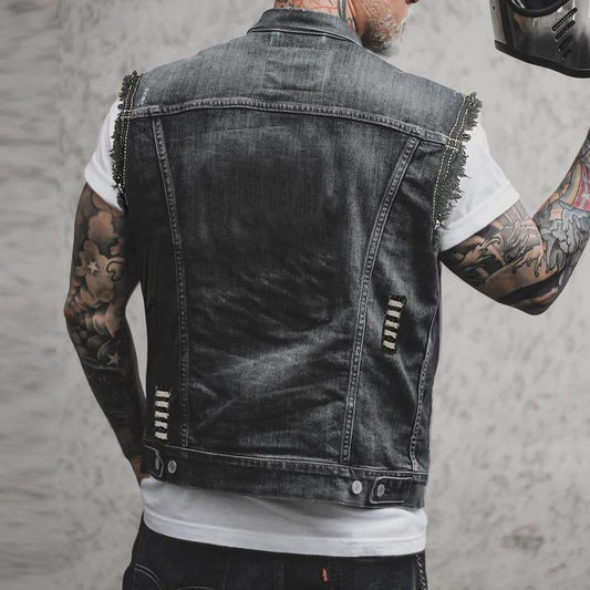 Herre Denim Vest i Moderne Design