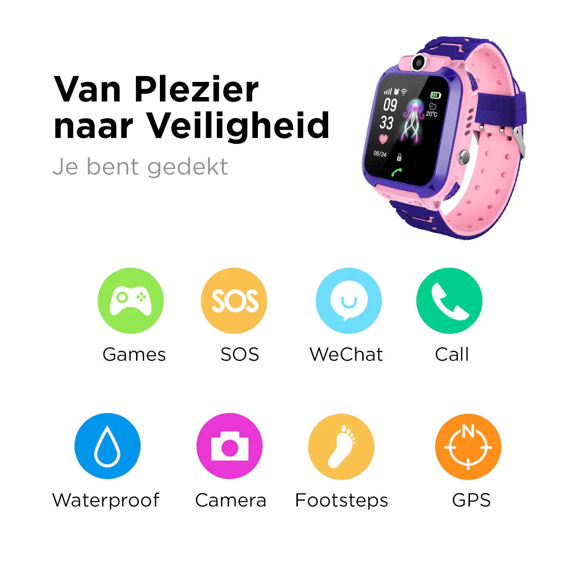 JuniorSafe GPS Smartwatch - Sikkerhed og Underholdning for Børn