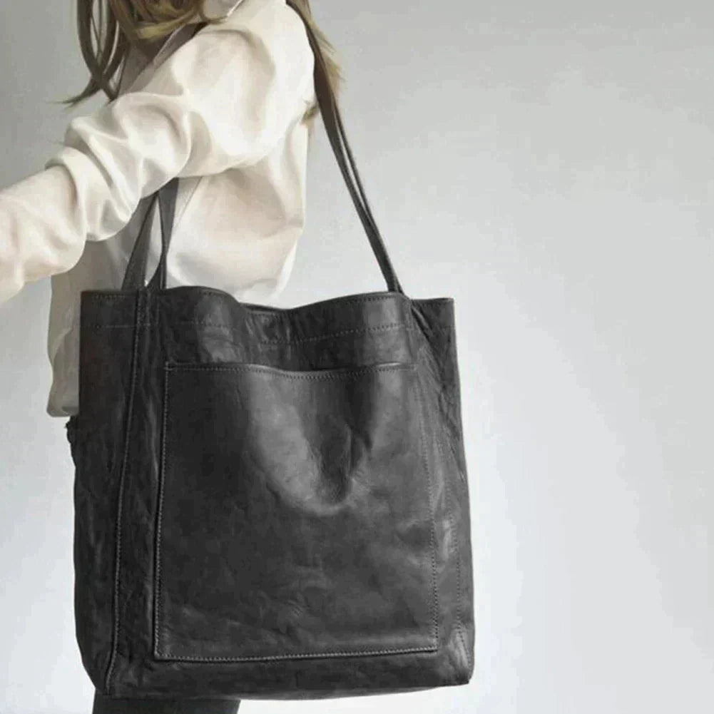 Elegant Retro Lædertaske med Stor Kapacitet