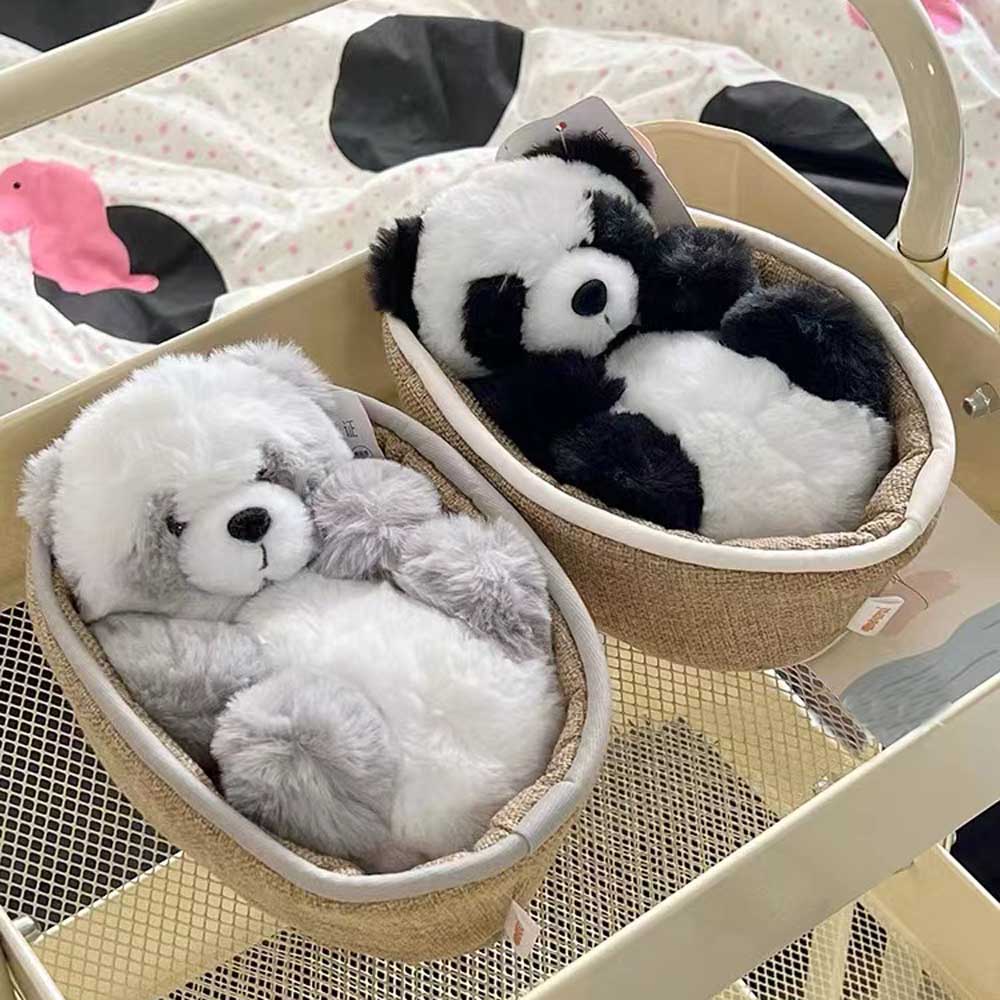 Mjuk pandagosedjur med avtagbar korg – 20 cm Dekoration