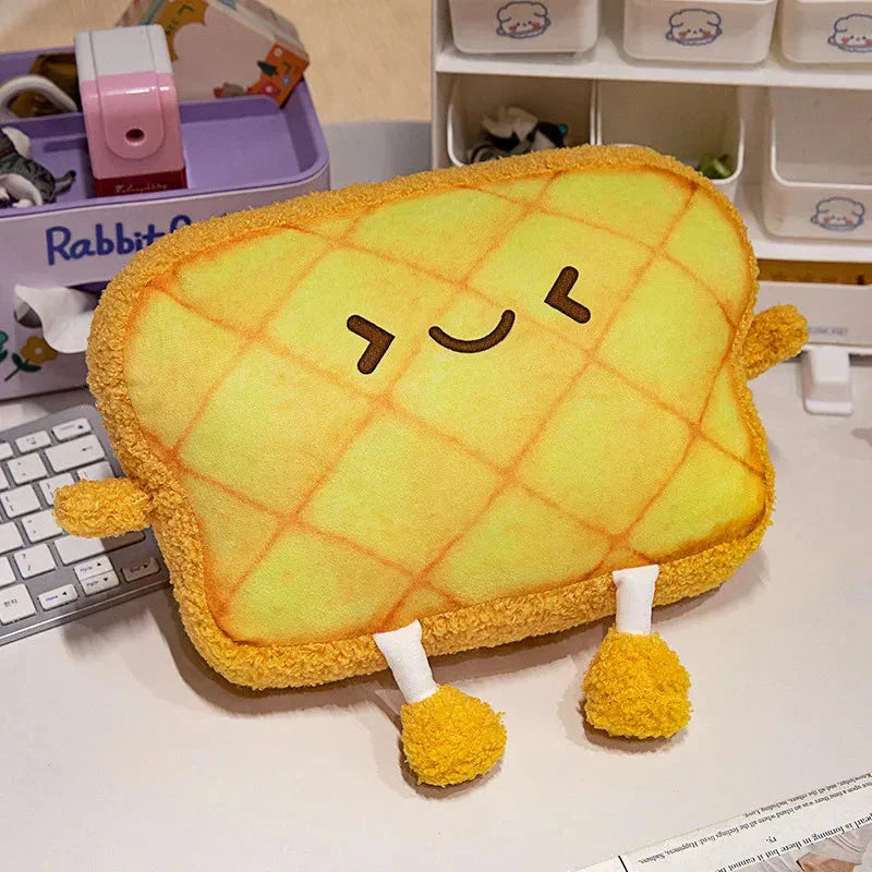 Emoji Toast Kudde för Vänner - Mjuk Plysch Nackstöd