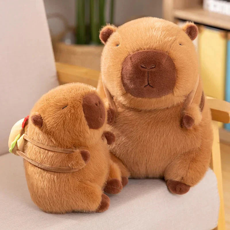 Läcker Capybara Burger Plyschleksak – Mjuk och Kramvänlig