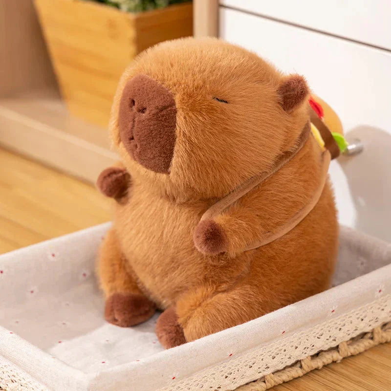 Läcker Capybara Burger Plyschleksak – Mjuk och Kramvänlig