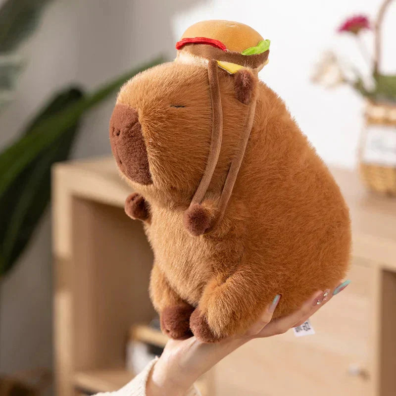 Läcker Capybara Burger Plyschleksak – Mjuk och Kramvänlig