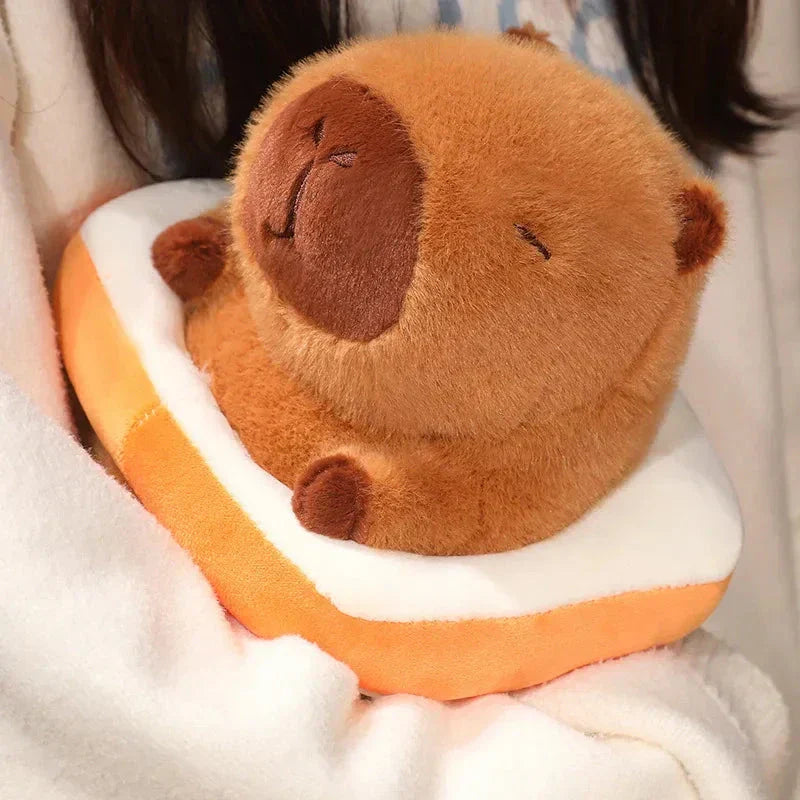 Fluffy Capybara med flytande plyschleksak