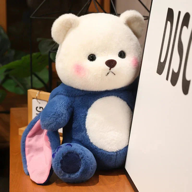 Fuzzy Hvidt Bamse-Dress til Esel - Krammedyr