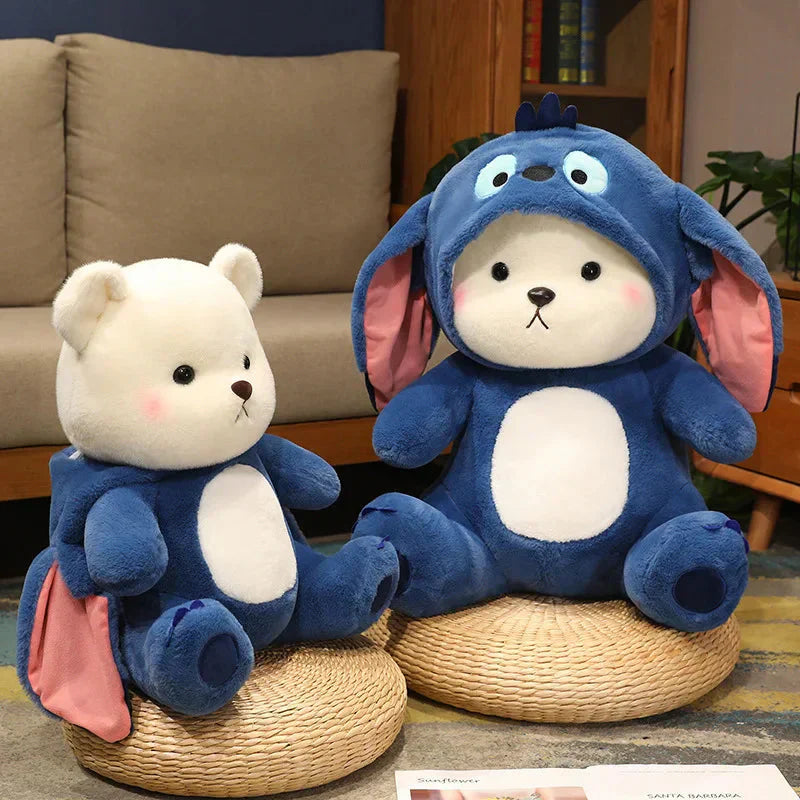 Fuzzy Hvidt Bamse-Dress til Esel - Krammedyr